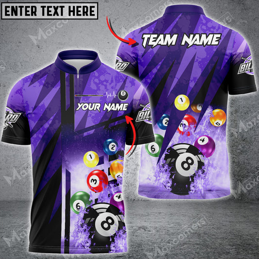 Maxcorners Billiards Abstract Grunge Texture X Multicolor Option Customized Name 3D Shirt