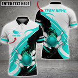 Maxcorners Bowling And Pins Flame Lightning Multicolor Option Customized Name 3D Shirt (6 Colors)
