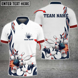 Maxcorners Fire Bowling And Pins Flame Pattern Multicolor Option Customized Name 3D Shirt (4 Colors)