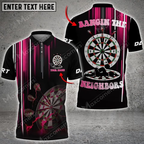 Maxcorners Pink Sexy Dart Board Personalized Name, Team Name 3D Shirt