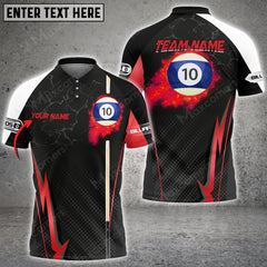 Maxcorners Billiards Ball 10 Fire Cue Personalized Name, Team Name Unisex Shirt ( Multicolor Options )