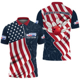 Maxcorners American Flag Bowling Patriotic Bowling Customized Name And Team Name 3D Shirt For Lafayette USBC