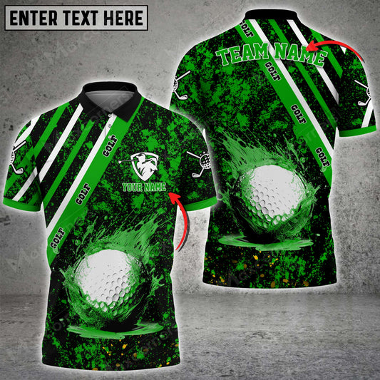 Maxcorners Golf Paint Splash Multicolor Option Customized Name 3D Shirt