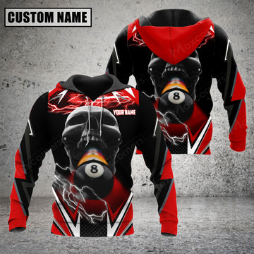 Maxcorners Billiards Lightning Into Skull Multicolor Option Customized Name 3D Hoodie