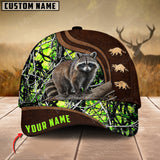 Maxcorners Hunting Racoon Brown Leather Pattern Personalized Hats 3D Multicolored