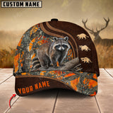 Maxcorners Hunting Racoon Brown Leather Pattern Personalized Hats 3D Multicolored