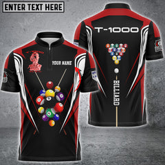 Maxcorners Billiards Sport X Personalized Name, Team Name Unisex Red Shirt KH