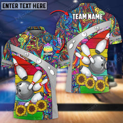 Maxcorners Hippie Bowling And Pins Multicolor Option Customized Name 3D Shirt
