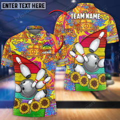 Maxcorners Hippie Bowling And Pins Multicolor Option Customized Name 3D Shirt