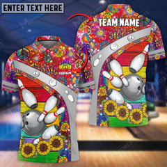 Maxcorners Hippie Bowling And Pins Multicolor Option Customized Name 3D Shirt