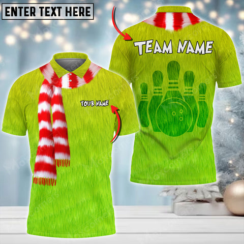 Maxcorners Bowling And Pins Grinch Customized Name And Team Name 3D Shirt