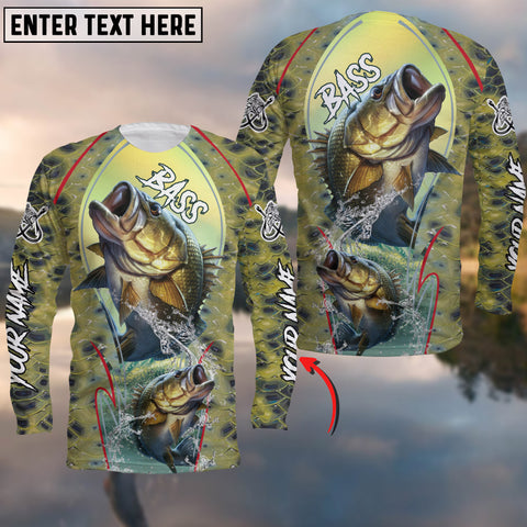 Maxcorners Fishing Bass Skin R Customize Name 3D Shirts