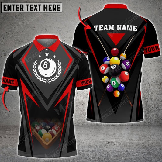 Maxcorners Billiards 8 Ball For Team Multi Color Options Personalized Name 3D Shirt