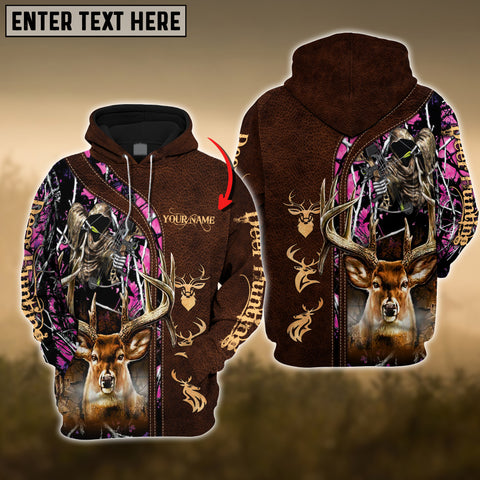 Maxcorners Custom Name Hunting Deer ( Multicolor Option ) Shirt 3D All Over Printed Clothes