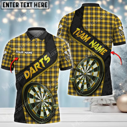 Maxcorners Christmas Darts Plaid Color Options Personalized Name, Team Name Unisex 3D Shirt