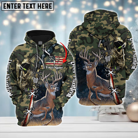 Maxcorners Custom Name Hunting Deer American ( Multicolor Option ) Shirt 3D All Over Printed Clothes