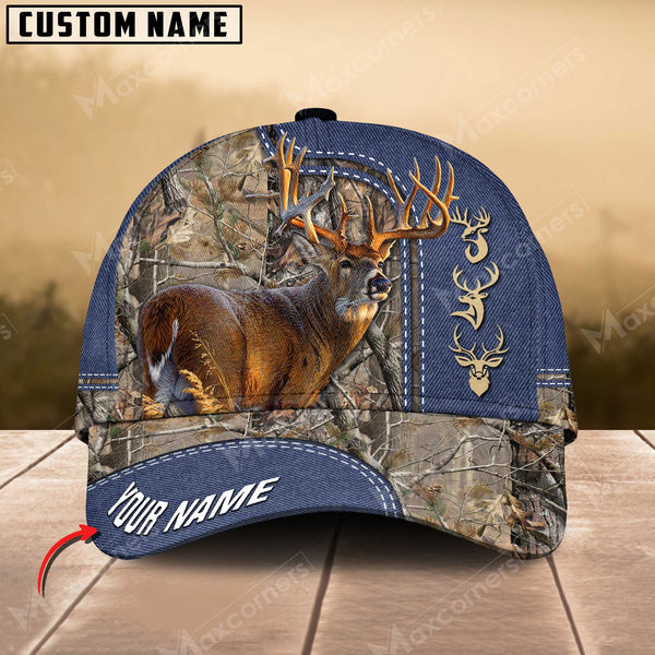 Maxcorners The Best Hunting Deer Jean Pattern Personalized Hats 3D Multicolored