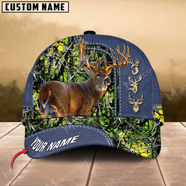 Maxcorners The Best Hunting Deer Jean Pattern Personalized Hats 3D Multicolored