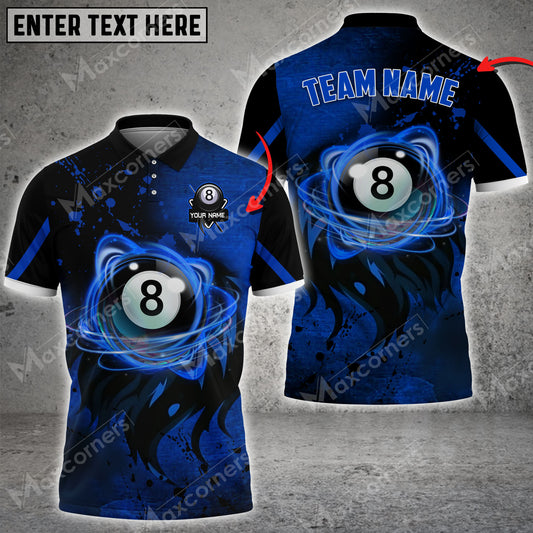 Maxcorners Billiards Lion Flame Personalized Name 3D Shirt (Multi Color Options)
