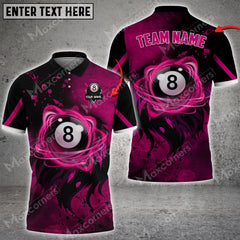 Maxcorners Billiards Lion Flame Personalized Name 3D Shirt (Multi Color Options)