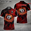 Maxcorners Billiards Lion Flame Personalized Name 3D Shirt (Multi Color Options)