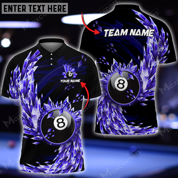 Maxcorners Billiards Eternal Ice Personalized Name 3D Shirt (Multi Color Options)