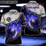 Maxcorners Billiards The Flame Of Victory Personalized Name 3D Shirt (Multi Color Options)