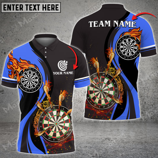 Maxcorners Fire Water Flow Darts For Team Design Multicolor Option Personalized Name 3D Shirt