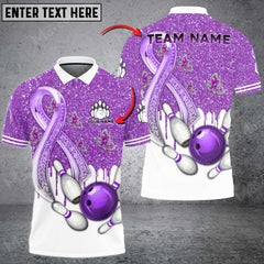 Maxcorners Bowling And Pins Awareness Edition Multicolor Option Customized Name 3D Shirt