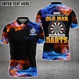 Maxcorners Old Man Darts Personalized Name 3D Shirt