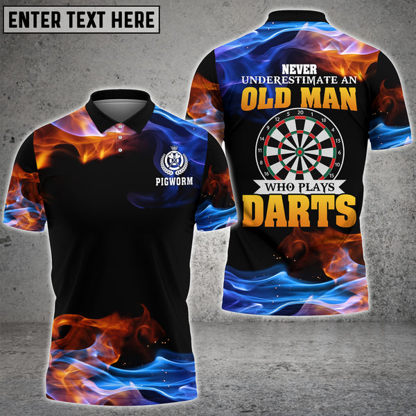 Maxcorners Old Man Darts Personalized Name 3D Shirt