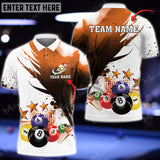 Maxcorners Billiards Pool Star Multi Color Options Personalized Name 3D Shirt (4 Colors)
