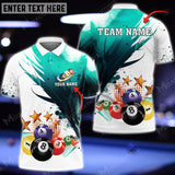 Maxcorners Billiards Pool Star Multi Color Options Personalized Name 3D Shirt (4 Colors)