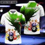 Maxcorners Billiards Pool Star Multi Color Options Personalized Name 3D Shirt (4 Colors)