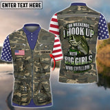 Maxcorners  American Fishing Vest Personalized Name 3D Shirt