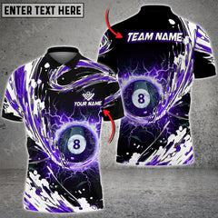 Maxcorners Billiards Ball 8 Tsunami Multicolor Option Personalized Name 3D Polo