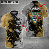 Maxcorners Yellow Black Ball Pool Personalized Name 3D Shirt