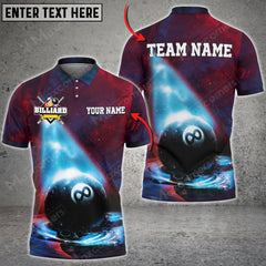 Maxcorners Shining Light Billiards 8 Ball Personalized Name 3D Shirt