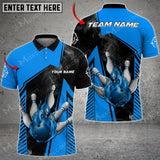 Maxcorners Bowling Ball And Pins Smokey Multicolor Option Customized Name 3D Shirt (4 Colors)