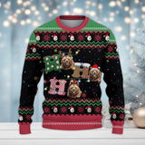 Maxcorners Bear Hunting Merry Christmas All Over Print Sweater