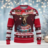 Maxcorners Moose Hunting Merry Christmas Ya Filthy Animal All Over Print Sweater