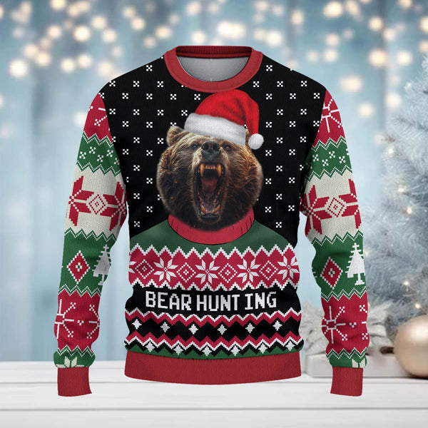 Maxcorners Hunting Merry Christmas (Multi Animal Options) All Over Print Sweater