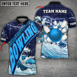 Maxcorners Bowling Ball And Pins Poseidon Storm Multicolor Option Customized Name 3D Shirt (4 Colors)