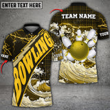 Maxcorners Bowling Ball And Pins Poseidon Storm Multicolor Option Customized Name 3D Shirt (4 Colors)