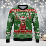 Maxcorners Hunting Deer Merry Huntmas All Over Print Sweater (Multicolor Options)