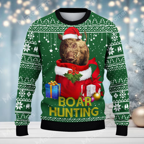 Maxcorners Funny Gift Hunting Merry Christmas (Multi Animal Options) All Over Print Sweater