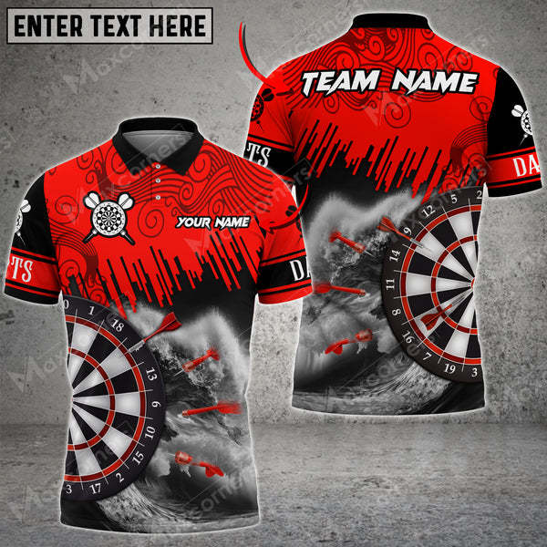Maxcorners Darts Seawave Color Options Personalized Name, Team Name Unisex 3D Shirt