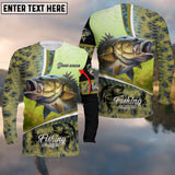 Maxcorners Customize Name Fishing Bass Makes Me Happy 3D Shirts