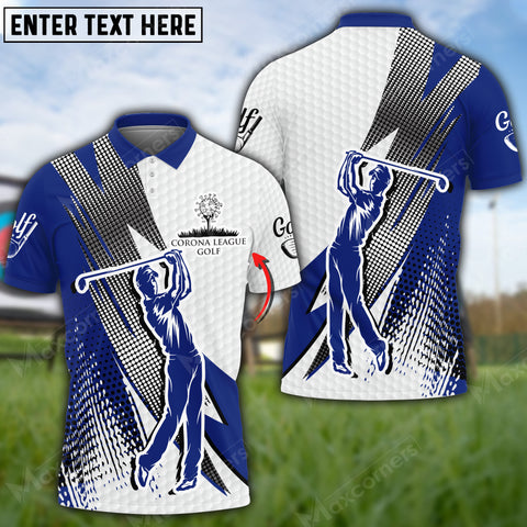 Maxcorners Golf Blue Lightning 3D Shirt KH