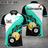 Maxcorners Billiards Ball 8,9 Blazing Fire Multi Color Options Personalized Name 3D Shirt (6 Colors)